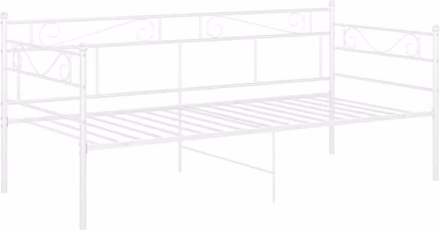 Berkfield Home White Metal Sofa Bed Frame W/D/H: 90 x 200 cm