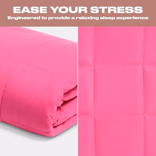 OHS Pink Sensory Sleep Therapy Weighted Blanket for Adults, 4kg, W/D/H: 125 x 150 cm – 2