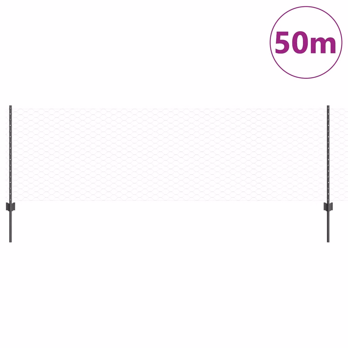 Berkfield Home Grey Steel U-Channel Fence Posts and Hexagon Fence Set, 11 Pieces, Height: 80 cm – 3