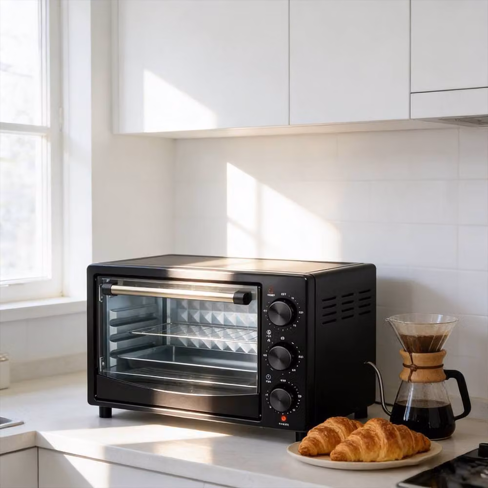 Ventryn Mini Countertop Oven with Grill and Timer, Black – 3