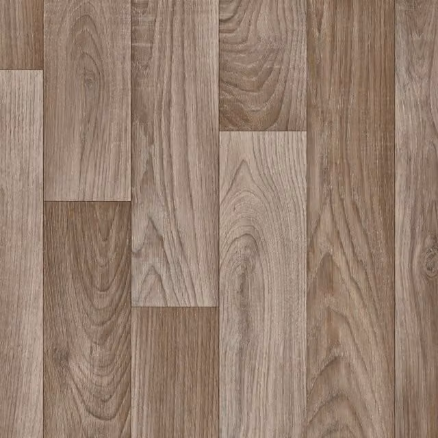 Noblesse Brown Wood Effect Cushion Backed Sheet Vinyl Flooring, Beige, W: 400 cm, L: 700 cm