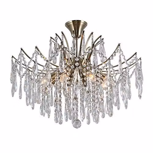 Netlighting Antique Bronze Flush Ceiling Light with 2 E14 Glass Shades