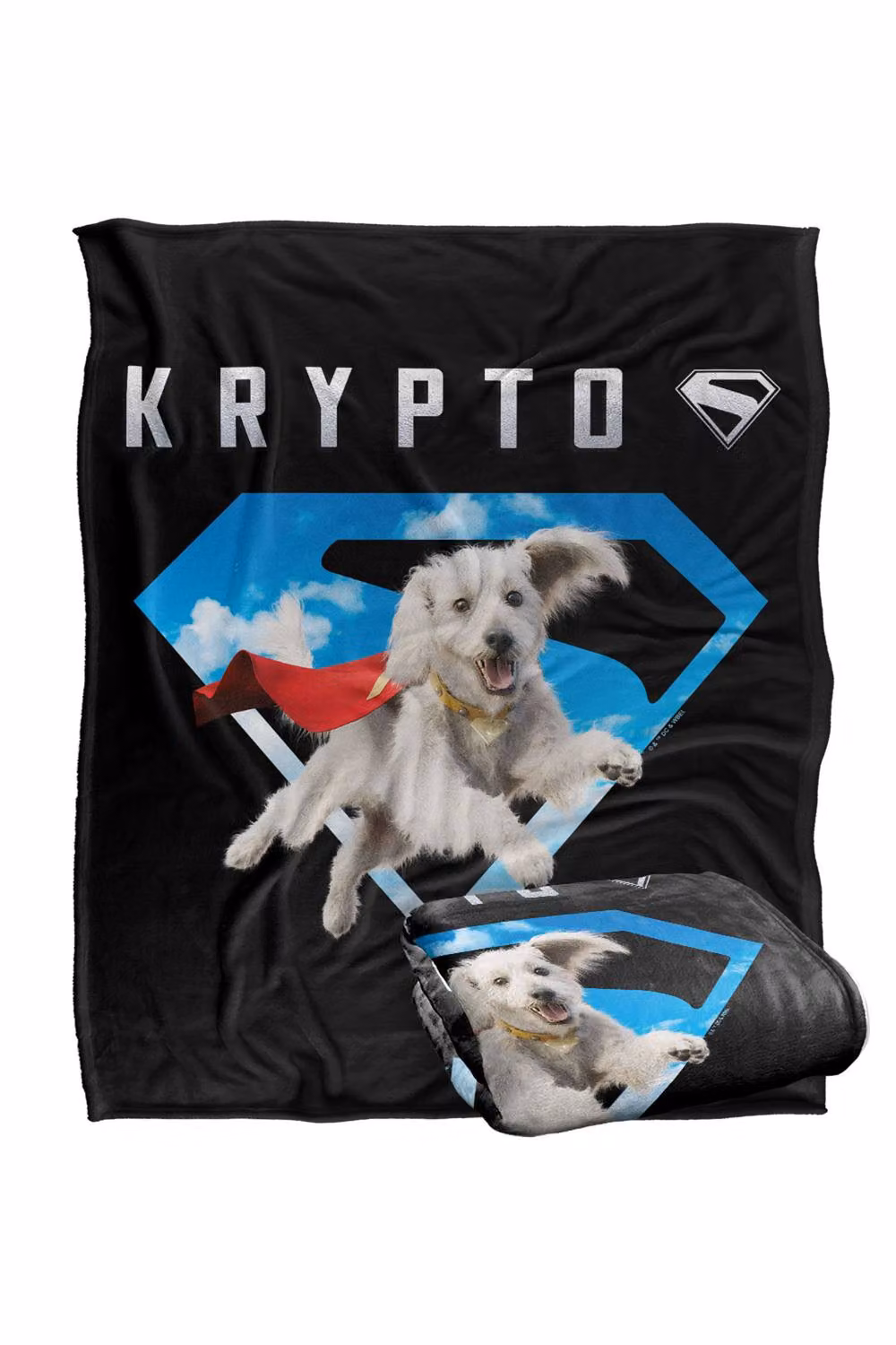 Warner Bros. Superman 2025 Krypto Sky Shield Super Soft Fleece Throw Blanket, Multicolour, W: 91 cm, D: 147 cm – 7