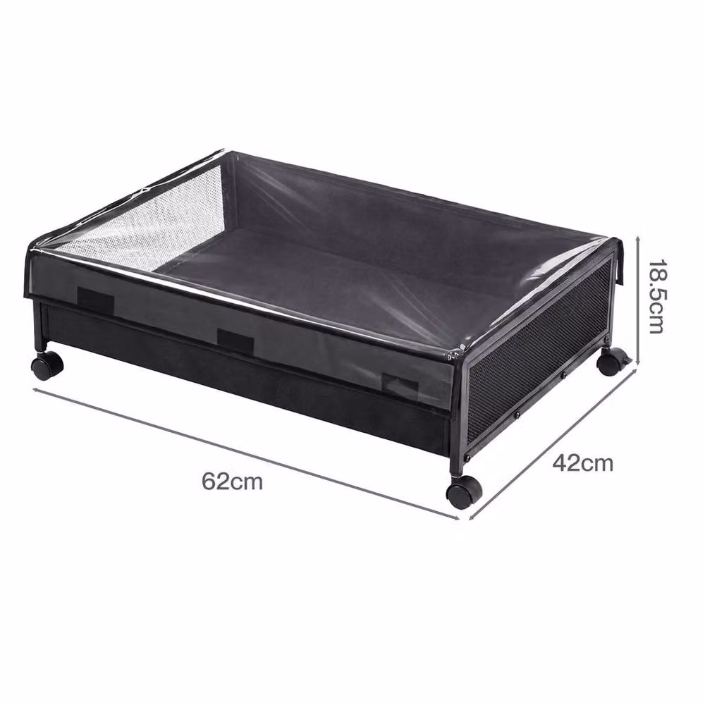 KORVIXA Black Underbed Storage Boxes with Lids – 2