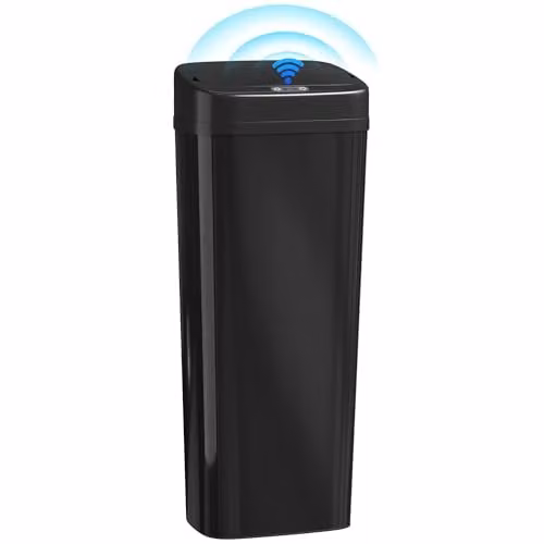 HOMCOM 50L Automatic Sensor Slim Kitchen Bin in Black, W/D/H: 25.0 x 33.0 x 84.0 cm – 1