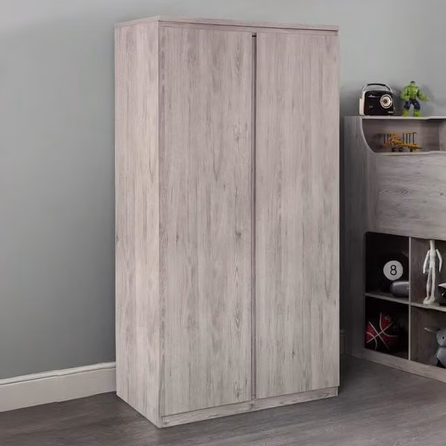 Julian Bowen Jupiter Modern 2 Door Wardrobe in Grey Matt Finish