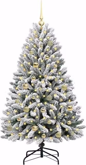 Berkfield Home Elegant Artificial Christmas Tree in Green and White, Height: 150 cm – 1