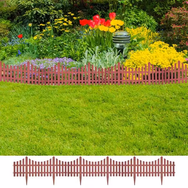 Berkfield Home 17 Piece Brown Plastic Lawn Dividers, 10 m – 1