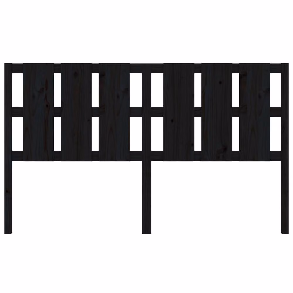 Berkfield Home Rustic Black Solid Pine Wood Bed Headboard W: 185.5 cm, D: 4 cm, H: 100 cm – 3