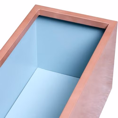 Primrose Frost Rust-Resistant Outdoor Zinc Square Cube Planter in Copper Finish, W/D/H: 50 x 50 x 50 cm – 2