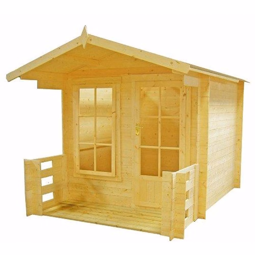Shires Maulden Log Cabin Garden Room with Veranda in Natural Wood – 2