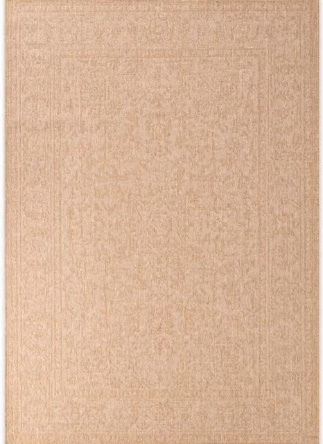 THE RUGS Kona Reversible Indoor Outdoor Flat Woven Polypropylene Low Pile Rug in Beige, W: 80 cm x L: 250 cm