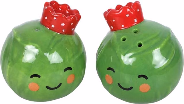 Kingsbury Gifts Set of 2 Brussels Sprout Salt and Pepper Shakers, Green Ceramic