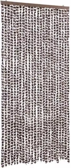 Berkfield Home Chenille Insect Curtain in Brown and White, W/H: 100 x 220 cm