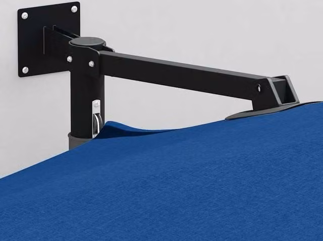 Berkfield Home Large Tiltable Patio Umbrella in Azure Blue Polyester, H 248 cm x W 230 cm