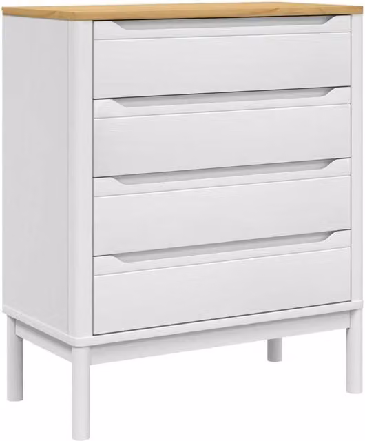 Berkfield Home Floro White Solid Wood Pine Chest of Drawers