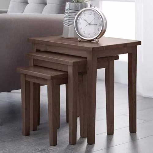 Julian Bowen Cleo Nest of 3 Tables in Walnut Effect Oak