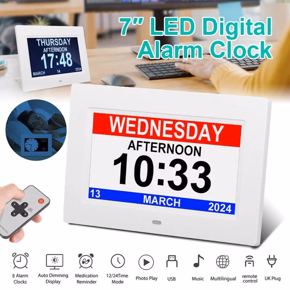 SPETLEK White Silent Digital Dementia Clock for Seniors – 2
