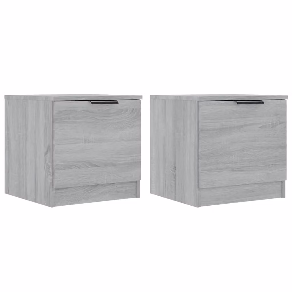 Berkfield Home Set of 2 Bedside Cabinets in Grey Sonoma, W/D/H: 40 x 39 x 40 cm – 1