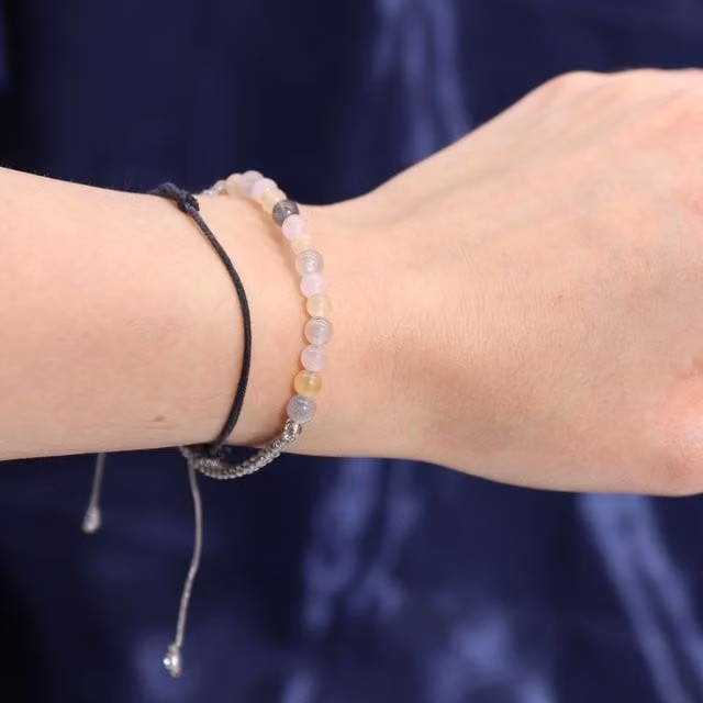 KDMK Gemini Zodiac Crystal Candle and Tiger's Eye Gemstone Bracelet Set in Blue