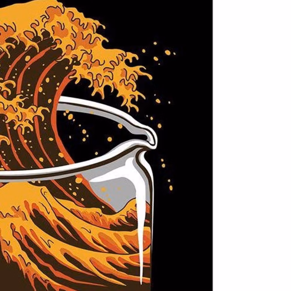 Ellan Harris Abstract Coffee Wave Paper Poster in Brown – 2