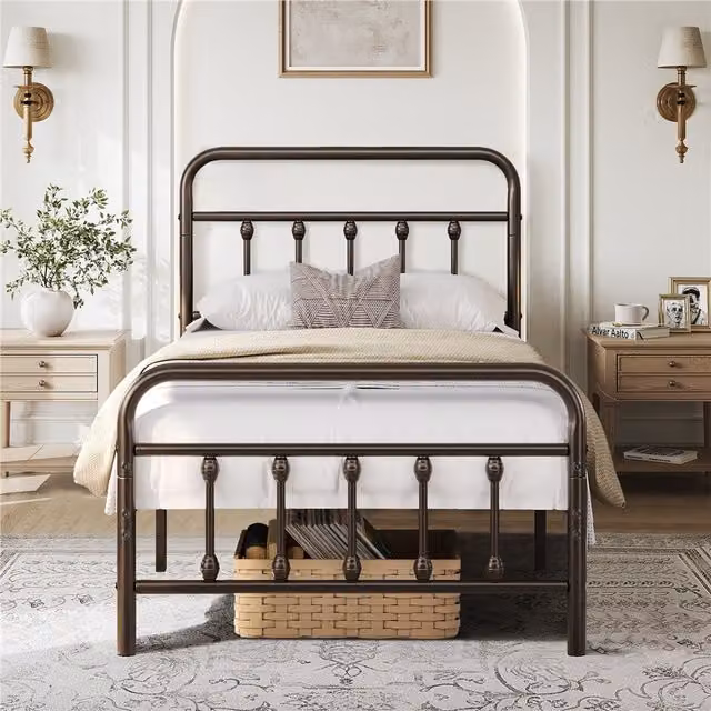 Yaheetech Vintage Metal Bed Frame in Bronze