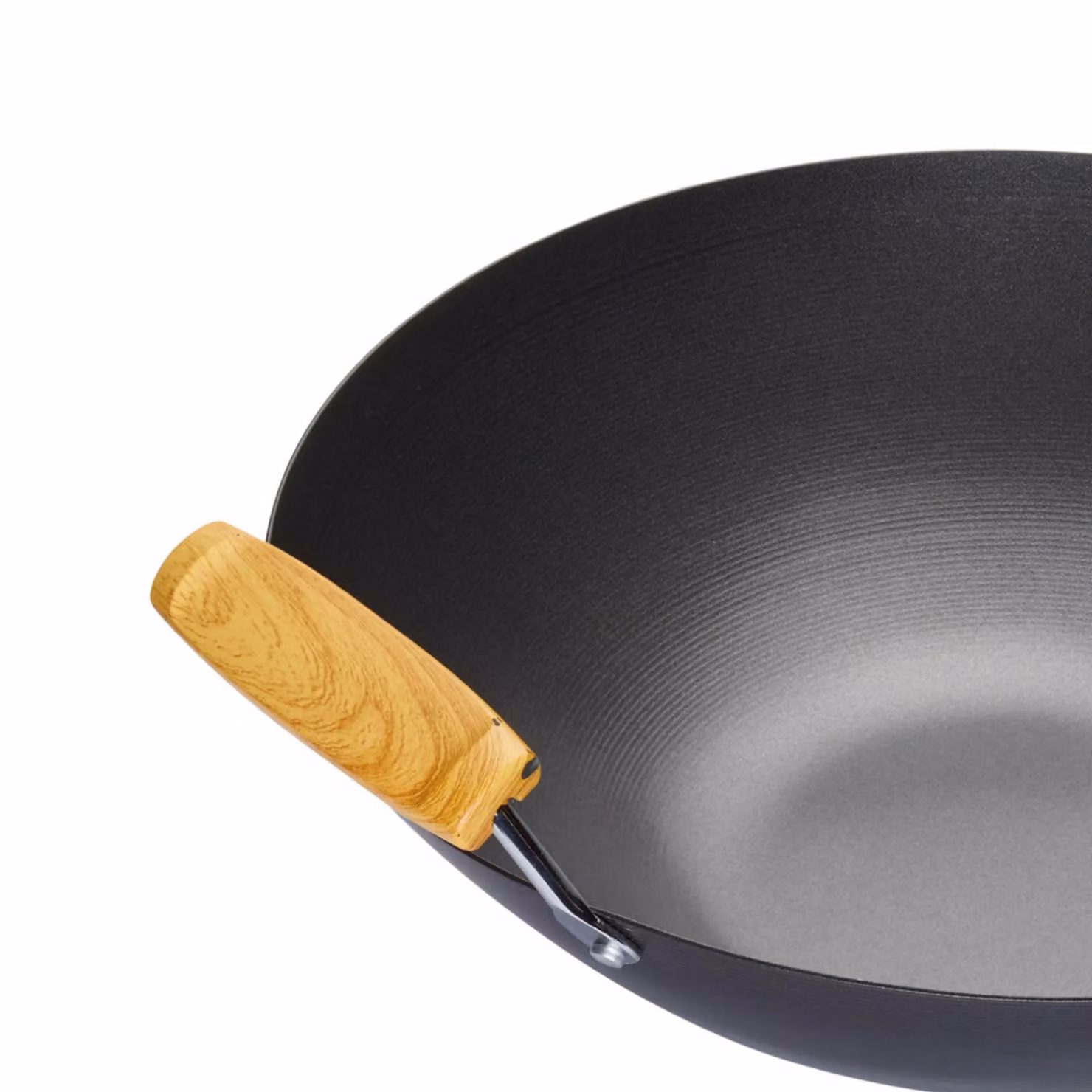 KitchenCraft Carbon Steel Non-Stick Wok, 35 cm, Dark Grey – 3