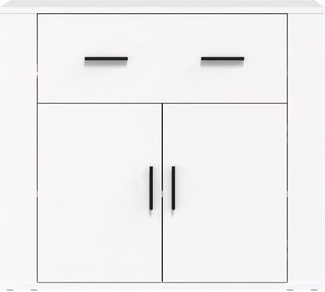 Berkfield Home White Modern Sideboard in MDF, W/D/H: 80 x 33 x 70 cm