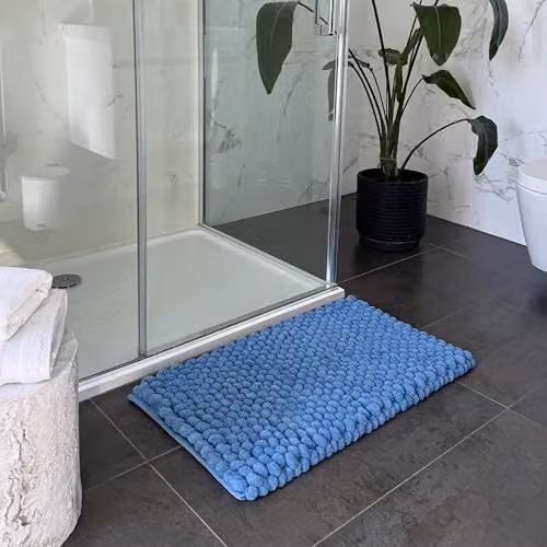 Allure Bath Fashions Bobbi Giant Bobble Bath Mat, Blue, W: 50 cm, D: 80 cm – 2