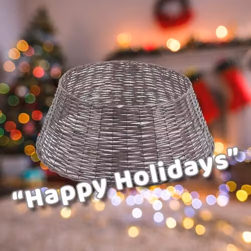 VFM e-Store Grey Christmas Tree Skirt Decoration, W/D/H: 70 x 70 x 70 cm – 4