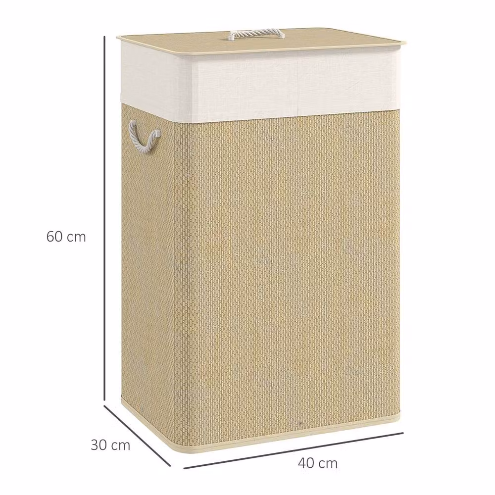STILVORA 72L Laundry Basket with Lid and Removable Liner in Beige – 3