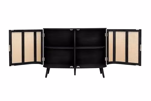 Birlea Noah 2 Door Rattan and Wood Sideboard in Black – 3