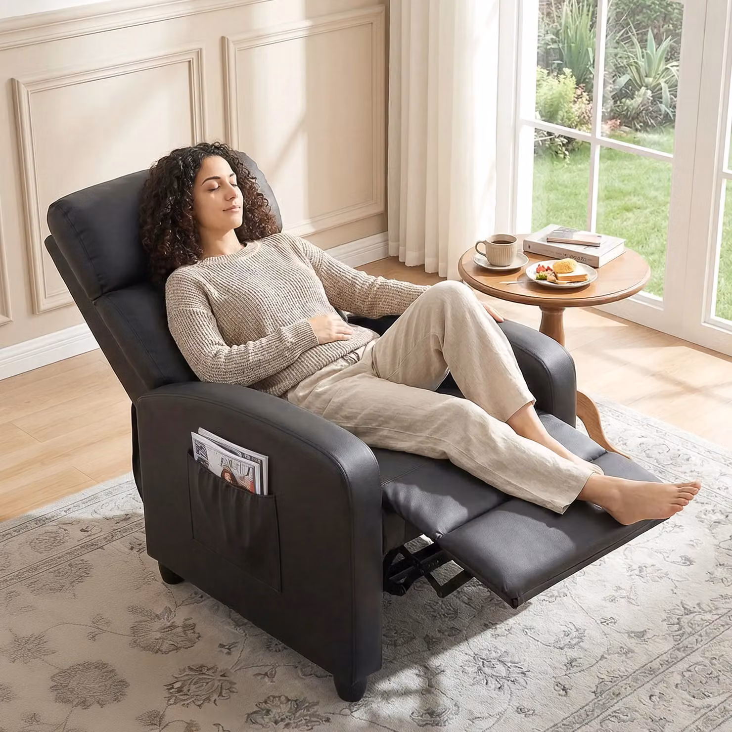 HOMCOM Black PU Leather Massage Recliner Sofa Chair with Remote Control – 2