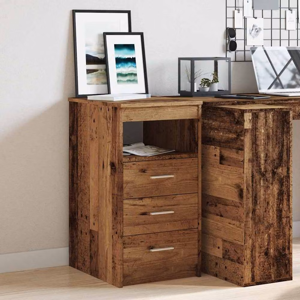 Berkfield Home Drawer Cabinet in Old Wood Brown, W/D/H: 40 x 50 x 76 cm – 2