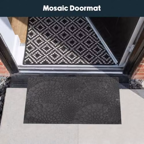 JVL Mosaic Black Rubber Scraper Doormat W: 45 cm, D: 75 cm – 3