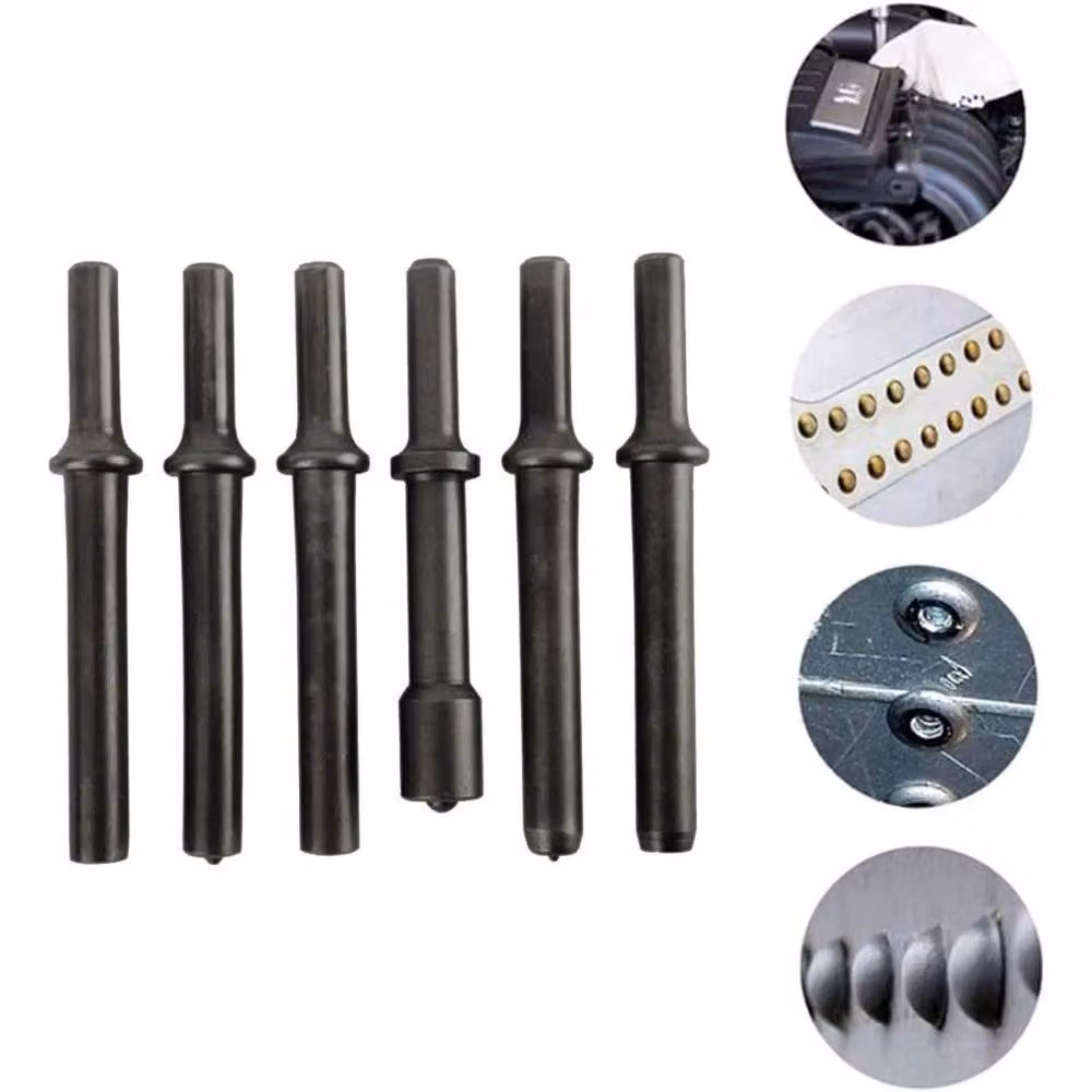 SPETLEK Steel Solid Impact Head Bits for Air Chisel and Punch Hammer, Black – 4