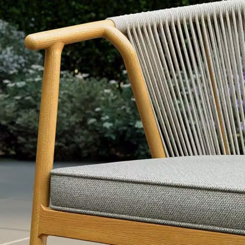 Charles Bentley Almada 6 Seater Outdoor Dining Set in Grey with Wood Effect Frame and Rope Weave W/D/H: 135 x 75 x 76 cm – 3