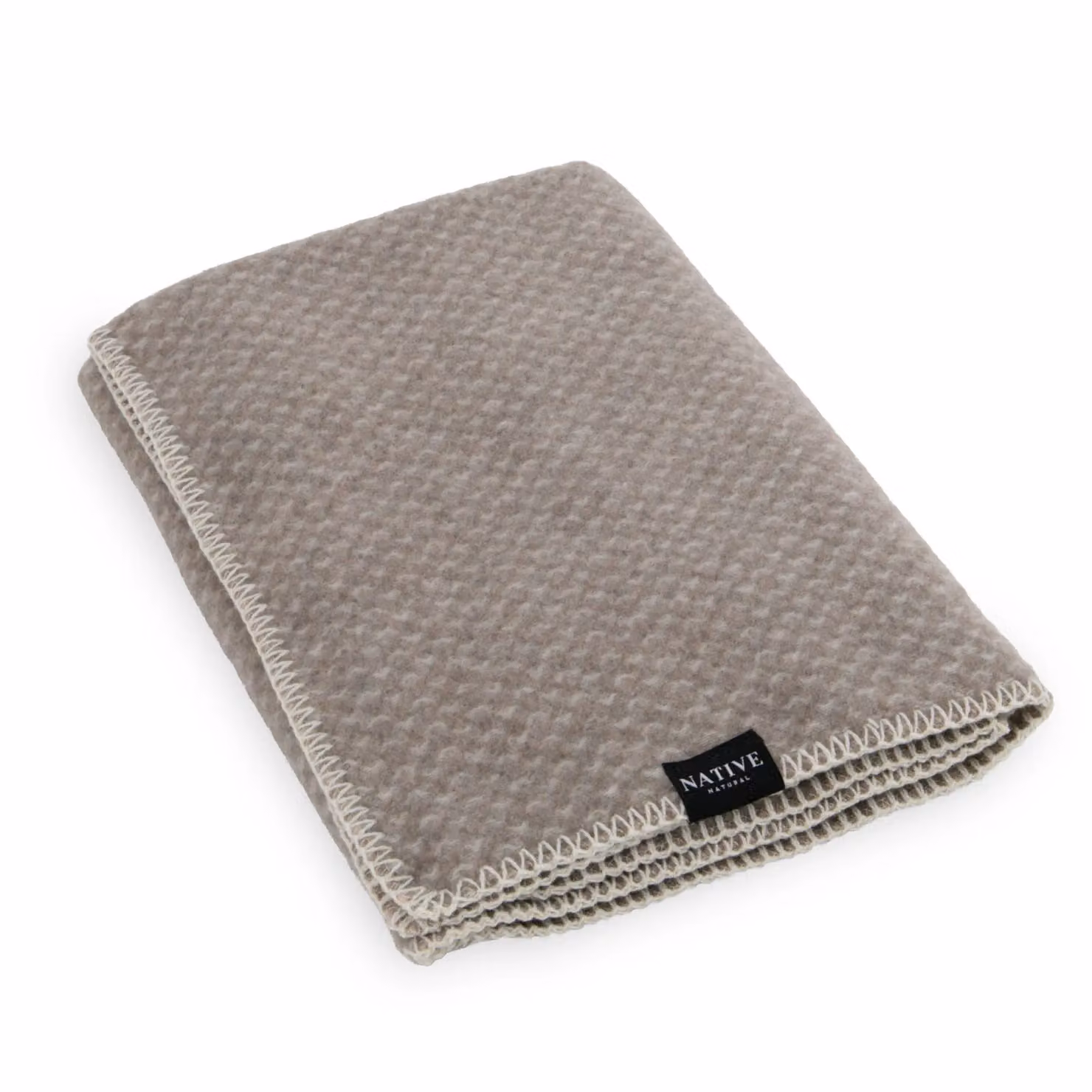 Native Natural Woven Geometric Hoop Pattern Baby Wool Blanket in Beige – 2