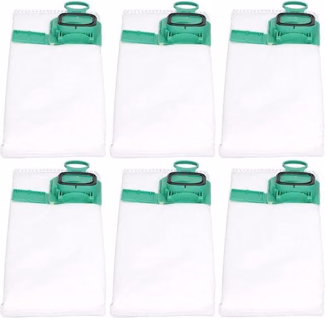 KORVIXA 6x White Microfibre Cloth Hoover Bags, 100 cm