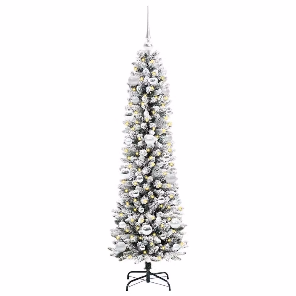 Berkfield Home Artificial Christmas Tree with 150 LEDs in Green, White and Black, Height: 150 cm – 3