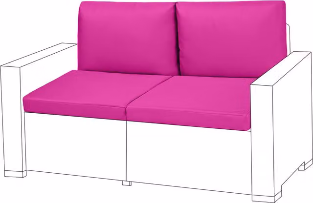 Gardenista Water Repellent Pink Rectangular Outdoor Garden Rattan Furniture Replacement Cushion Set of 4