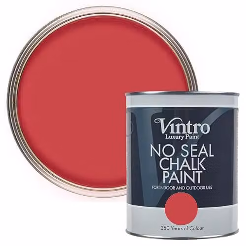 Vintro No Seal Chalk Paint in Red, 1 Litre – 1