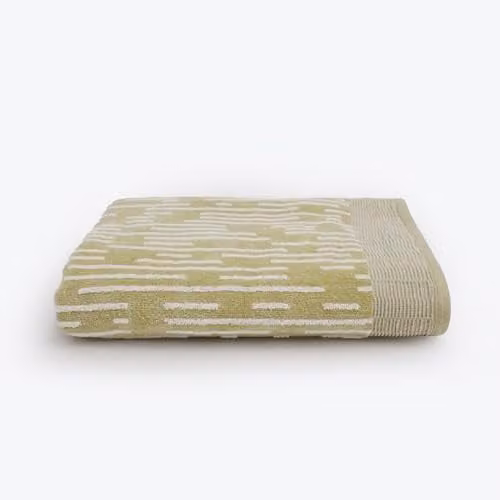 Allure Bath Fashions Barcode Stripe Cotton Bath Sheet in Green, W/D/H: 90 x 150 cm