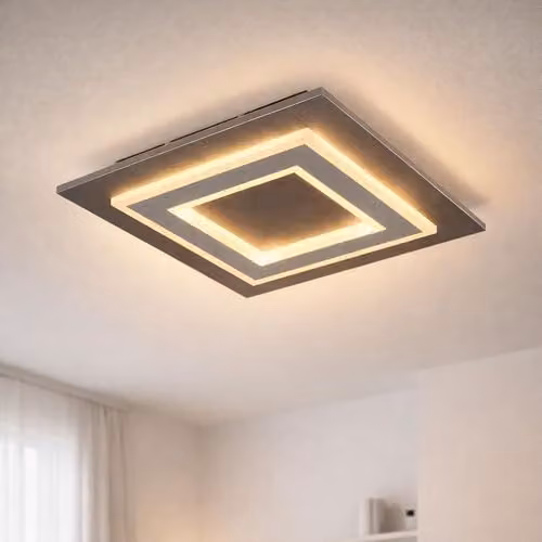 Globo Lighting Netlighting LED Ceiling Panel Light in Grey, 24W, 680 lm, Warm White, W/D/H: 32 x 32 x 5.5 cm – 2