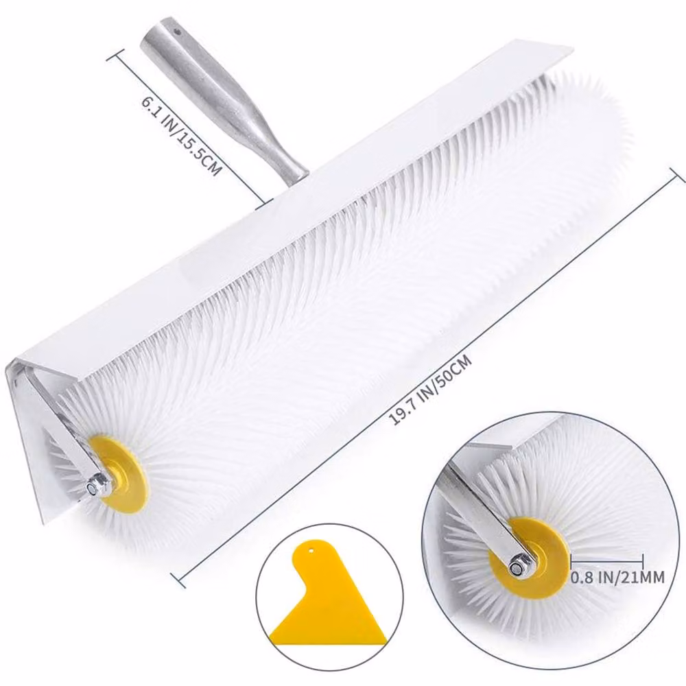 Ventryn Spiked Roller Aeration Tool for Self Levelling Flooring, White, W: 50 cm, D: 9 cm – 2