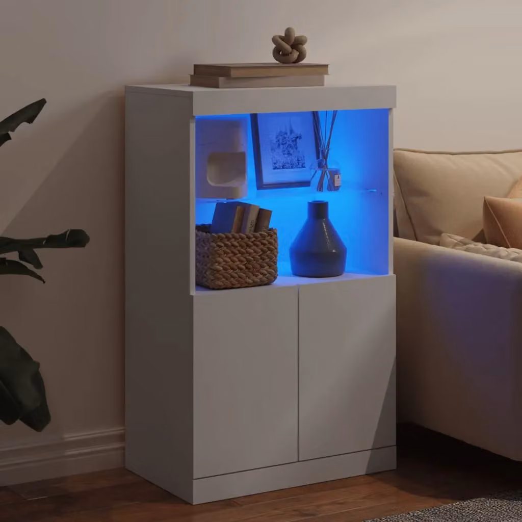 Berkfield Home Modern White Sideboard with Integrated LED Lighting W/D/H: 60.5 x 37 x 100 cm – 3