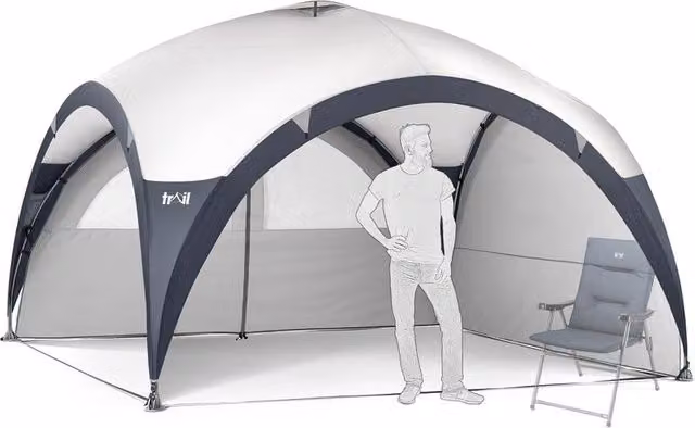 Trail Multicolour and White Dome Garden Gazebo with Metal Frame and UV Waterproof Polyester Canopy – 1