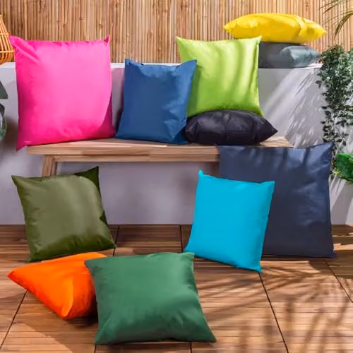 Furn Plain Pink Square Outdoor Cushion with Removable Stain Repellent Cover, W/D/H: 43 x 43 x 43 cm – 3