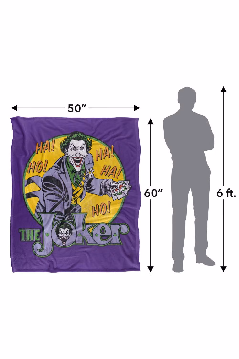 Logovision DC Originals The Joker Silky Touch Super Soft Fleece Throw Blanket, Multicolour, W: 91.44 cm x D: 91.44 cm x H: 147 cm – 7
