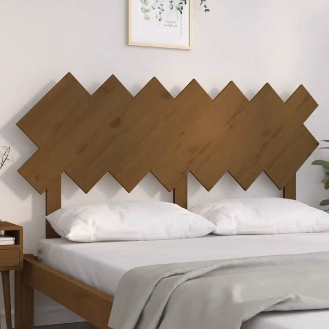 Berkfield Home Beautiful Bed Headboard in Honey Brown Solid Pine Wood, W: 151.5 cm, D: 3 cm, H: 81 cm – 1